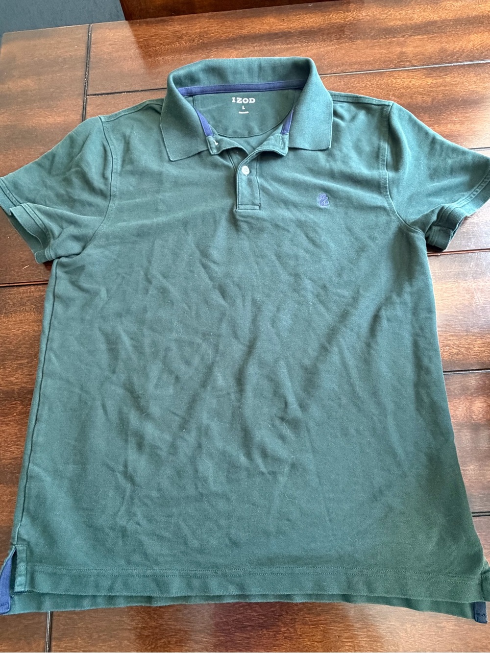 Izod Dark Green Men’s Short Sleeve Polo with Subtle Logo